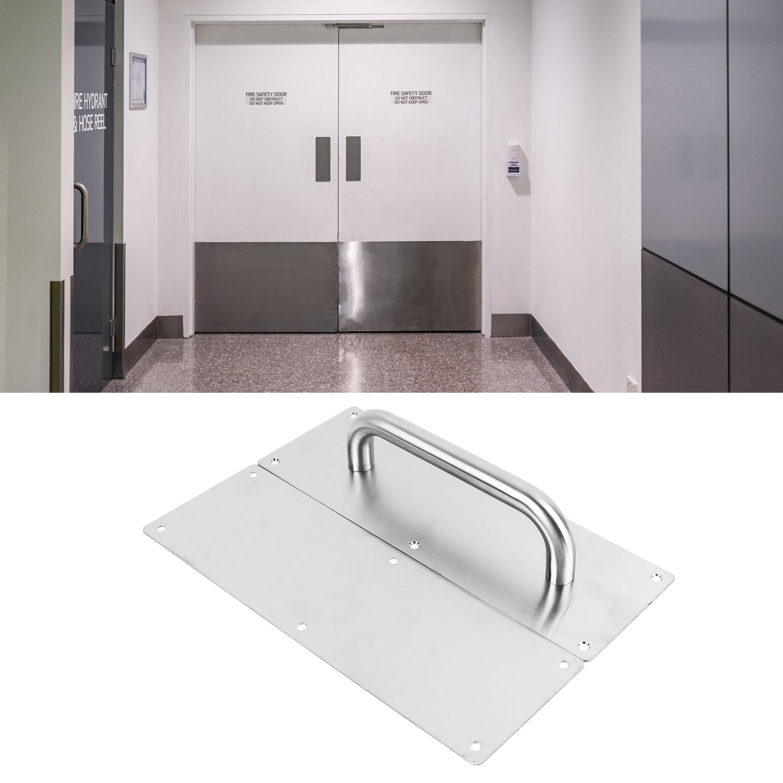 Annadue Poignée de Porte en Acier Inoxydable, Plaque Push-pull avec Vis, Poignée de Porte Commerciale pour Coulissante de d'entrepôt de Bureau à Domicile