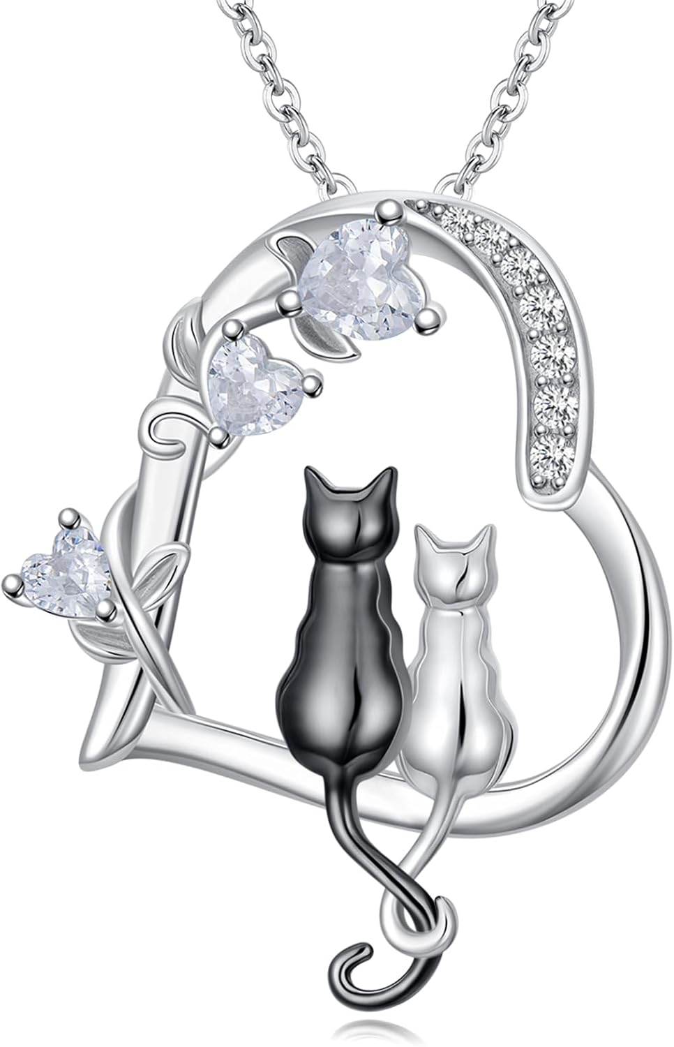 Heart Animal Necklace 925 Sterling Silver Cute Animal Pendant Jewelry Birthday Gifts for Women Girlfriend Mom Animal Lovers