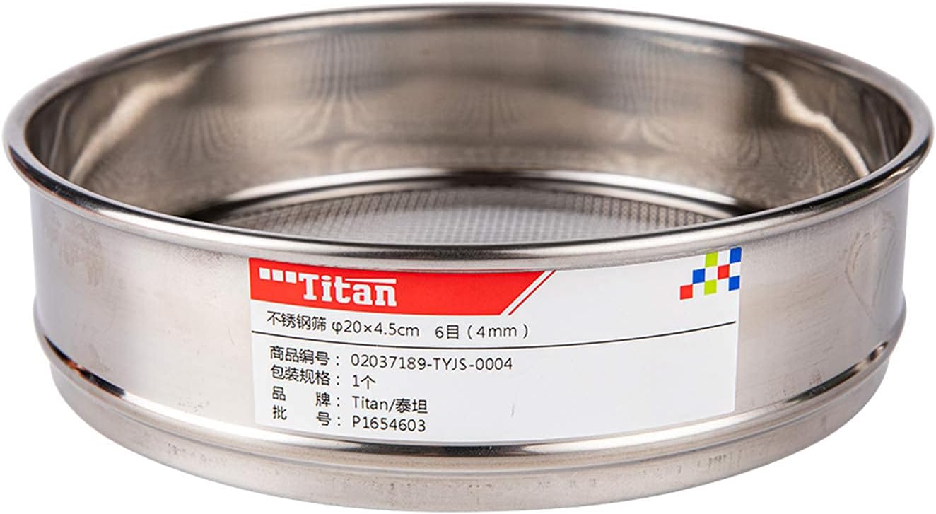 φ20×4.5cm 6 Mesh 304 Stainless Lab Sieves Economy Test Sieve 304 Stainless Steel Wire Cloth（4mm）