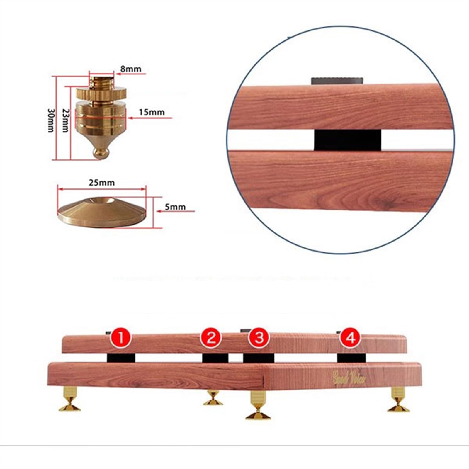Supporto per casse acustiche Base del vassoio dell'altoparlante Piastra antiurto antiurto Supporto for subwoofer audio da pavimento Partizione host Assorbimento degli urti Supporti per proiettori ( Si