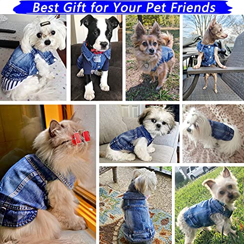 Lkex Dog Jean Jacket, Classic Blue Denim Tank Top Lapel Vest Dog Shirt Puppy T-Shirt Costume, Comfort And Cool Apparel, Washed Pet Clothes For Small Medium Dogs Girl Boy Girl, Cute Cat Outfits #TOP5