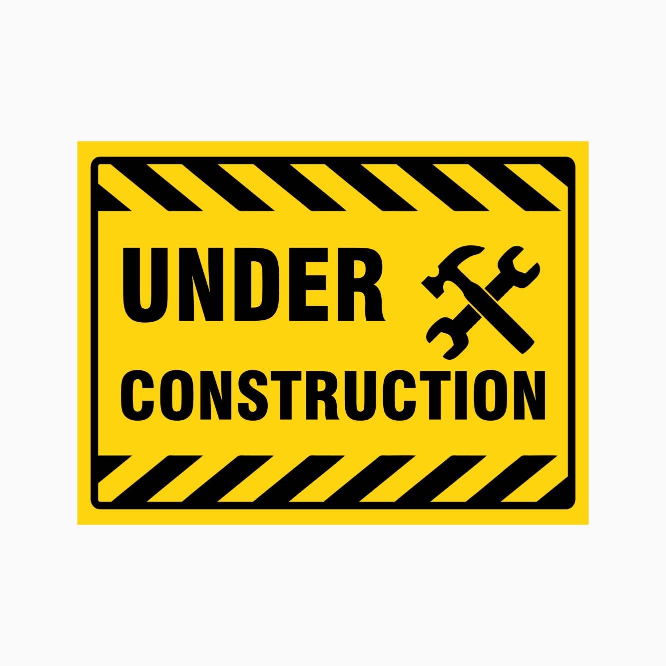 UNDER CONSTRUCTION Sign Metal Tin Sign 8 x 12 inch for Industrial & Commercial Series