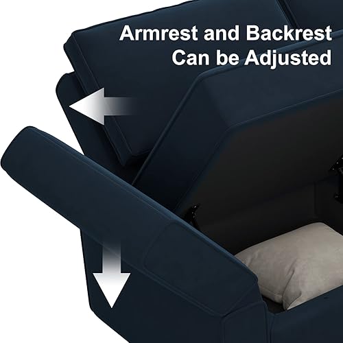 Miniatura 240 de Belffin Sofá modular Módulo medio con almacenamiento Accent Silla sin brazos para sofá modular seccional terciopelo gris Gris,Negro -,Azul,Verde