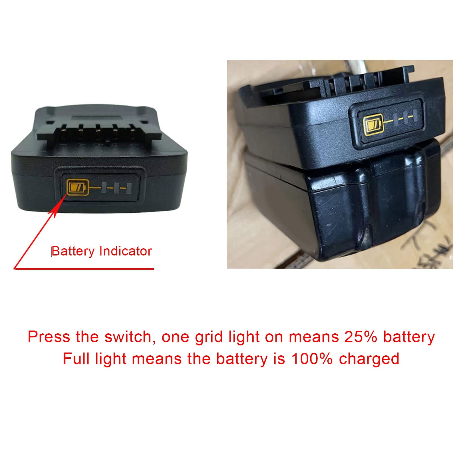 Konwerter Adaptera Akumulatora 18 V do Serii 18 V BL na Elektronarzędzie z Baterią Litową Metabo 18 V z Lampką Kontrolną