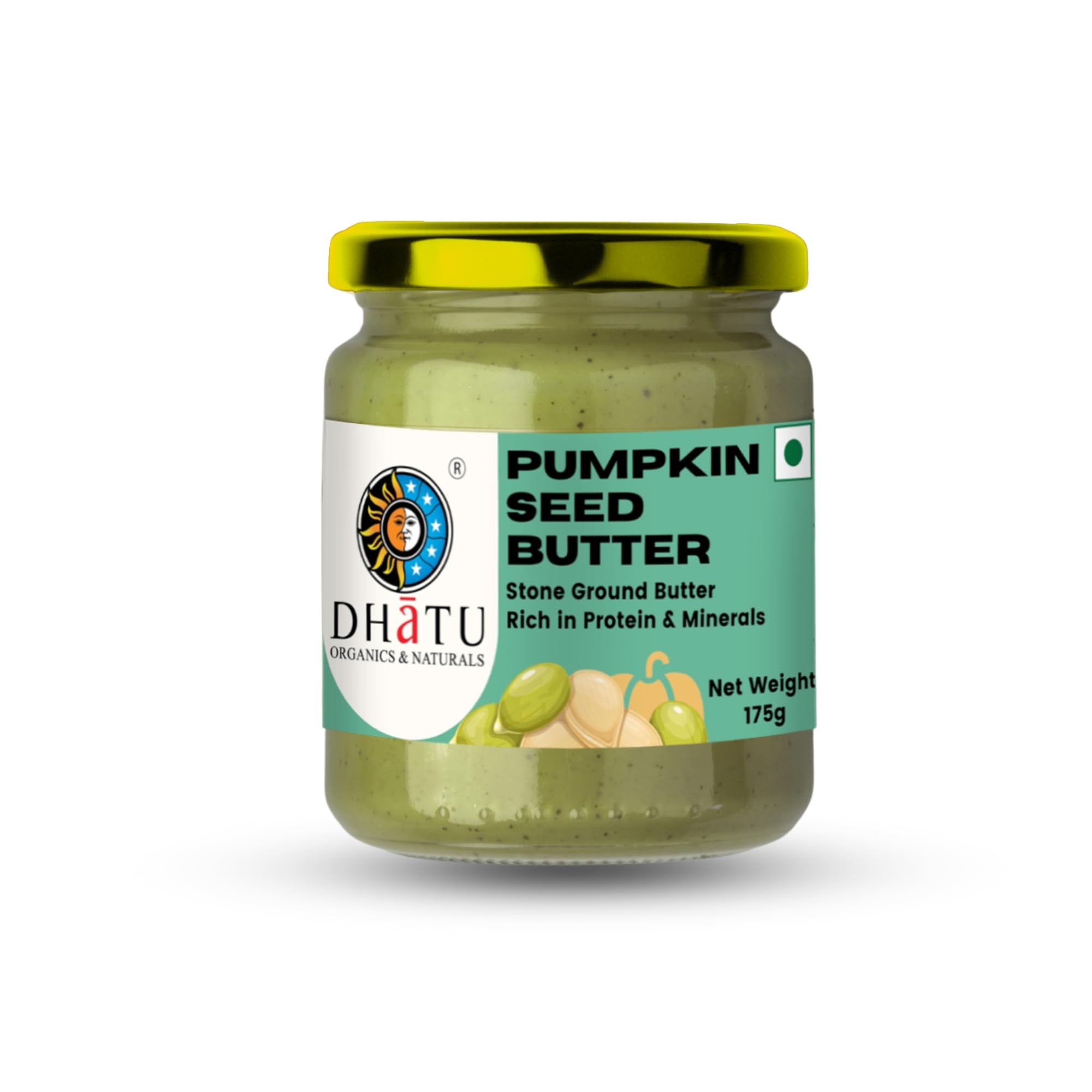Dhatu Organics Pumpkin Seed Butter 175g | High Protein | Heart Healthy | Rich in Magnesium | No Sugar | Stone Grounded | Vitamin E Source