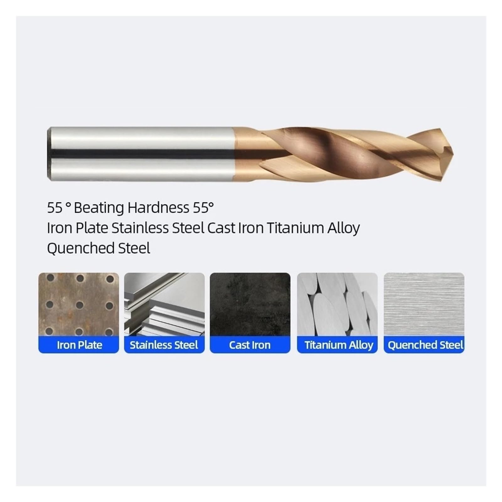 Juego de brocas helicoidales de acero de tungsteno, brocas de metal duro de carburo para metalurgia, herramientas de perforación de torno CNC - 1,0-20,0 mm(12.6mm)
