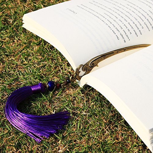 Gther Chinese Metal Bookmarks With Tassel, Vintage Bookmark Unique Classical Ancient Chinese Hairpin Bookmark With Handmade Silky Tassel For Book Lovers Unique Gift, Dragon #TOP2