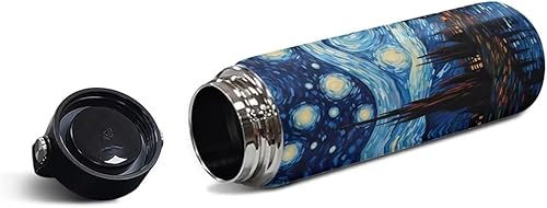 Miniatura 264 de Flashideas Blue Butterfly - Botellas de agua de acero inoxidable aisladas al vacío, a prueba de fugas, ligeras, mantienen el frío y el calor, ideal