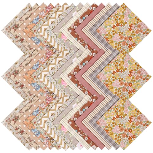 42 Pack Charm Pack Fabric 5 Inch Squares PreCut Quilting Squares Multicolor Charm Packs for Quilting 5 Inch (Floral Style)