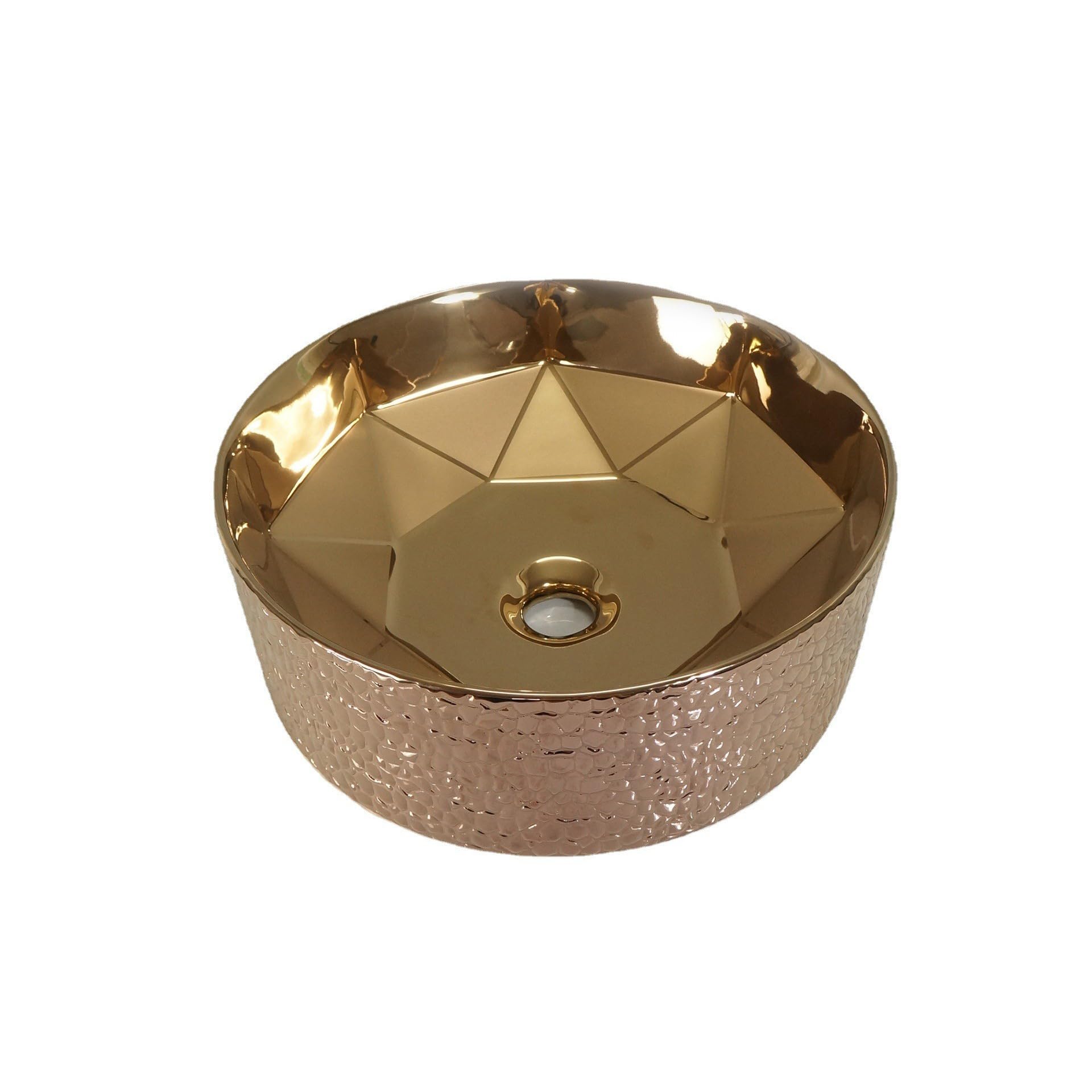 HPTHLY Bathoom Sink Bathroom Vessel Sink Hotel Bathroom Ceramic Wash Basin Round Golden Washbasin Basin Basin Washing Bowl Bathroom Vessel Sinks