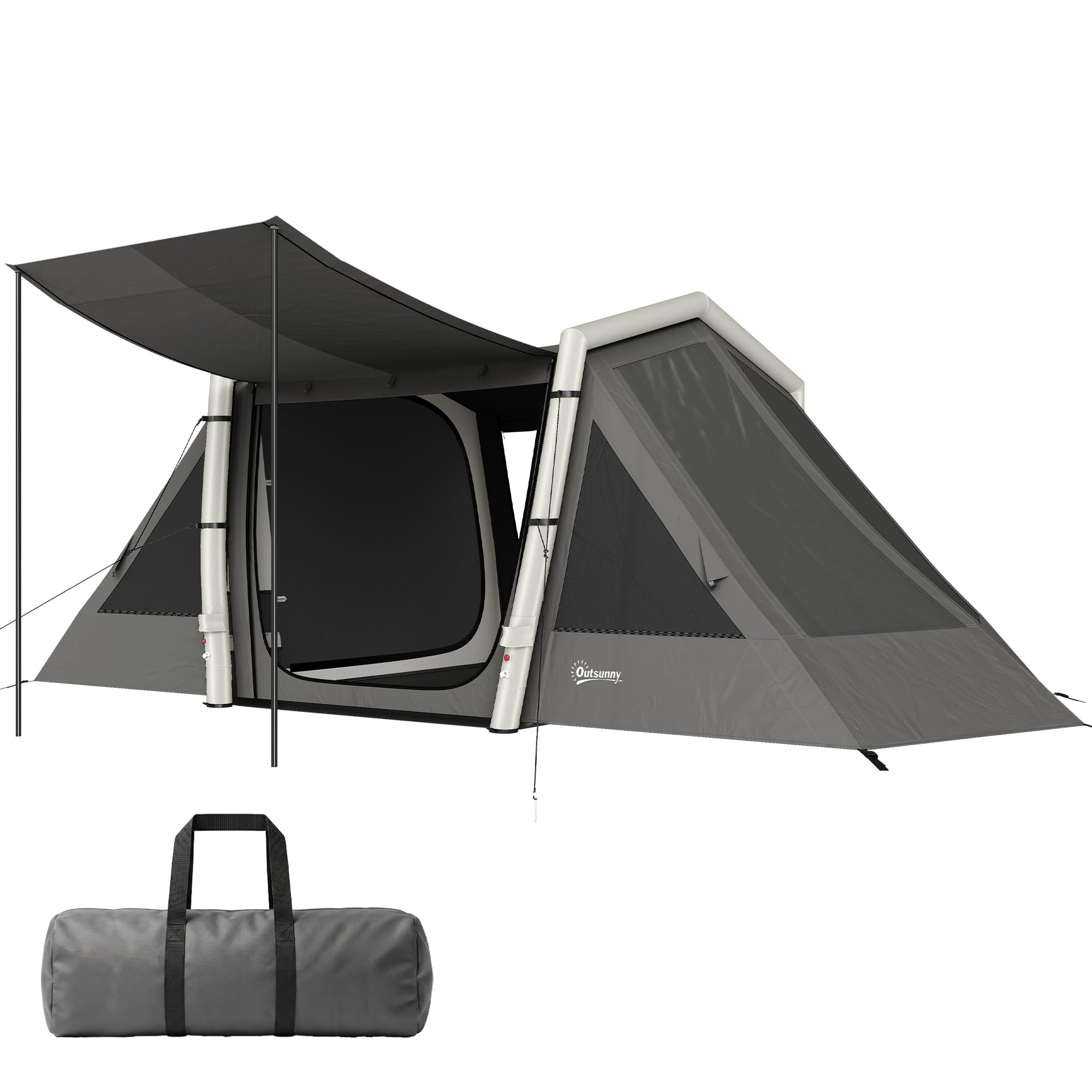 outsunny zelt 4 personen Aufblasbares Campingzelt, Personen, Blackout, 5,8 m, Dunkelgrau Color:Frostwhite´n´Grey DPD Small boxes Intechangable Wooden Gears, Functional