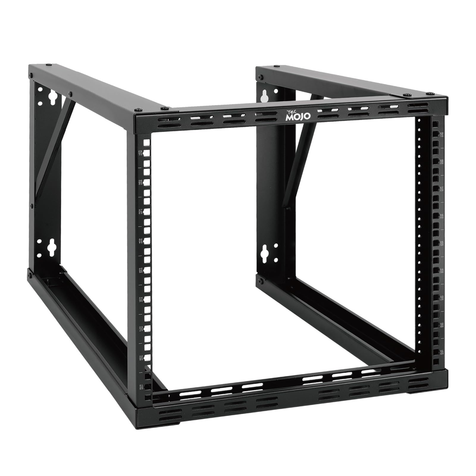 Tecmojo 9U Wall Mount Rack, Wall Mount Network Rack 24.8in Depth, Open Frame Server Rack for 19in IT/AV/Data/Home Equipment, Black