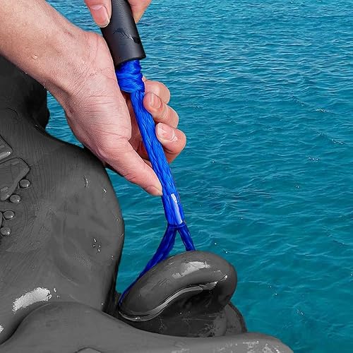 Miniatura 3 de Cuerda elástica para muelle con clip de acero inoxidable, cuerda de amarre con flotador de espuma para muelle, kayak, embarcación, SeaDoo, moto