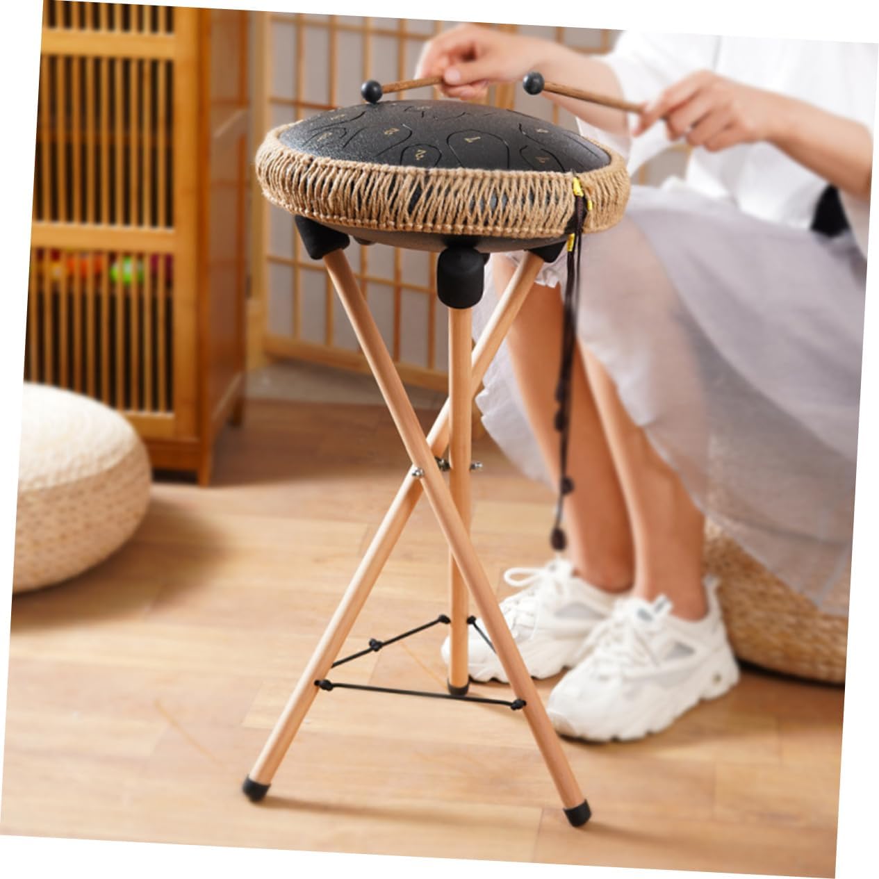 Totority Steel Tongue Drum Holder Hand Pan Drum Stand Portable and Durable Stand