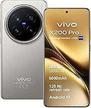 vivo X200 Pro Smartphone 5G Professional Camera ZEISS 200MP, 120Hz 6.78" AMOLED Display, MediaTek Dimensity 9400, 6000mAh Battery, 12GB RAM 512GB, IP68, Dual Sim, NFC, Android 15, Titanium