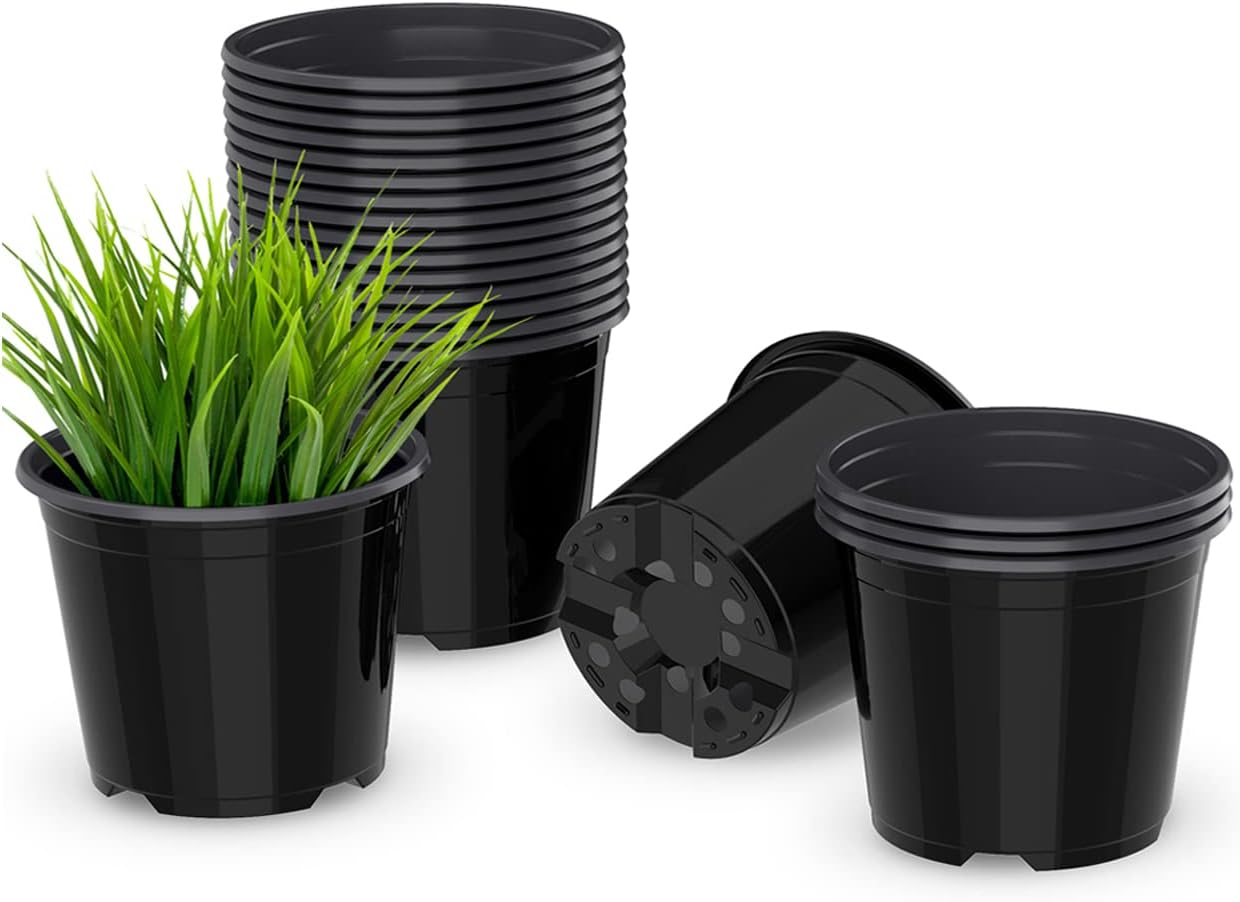 Teku 30Pack, Plastic Pots for Plants, Cuttings & Seedlings, 4Inch. Color Green