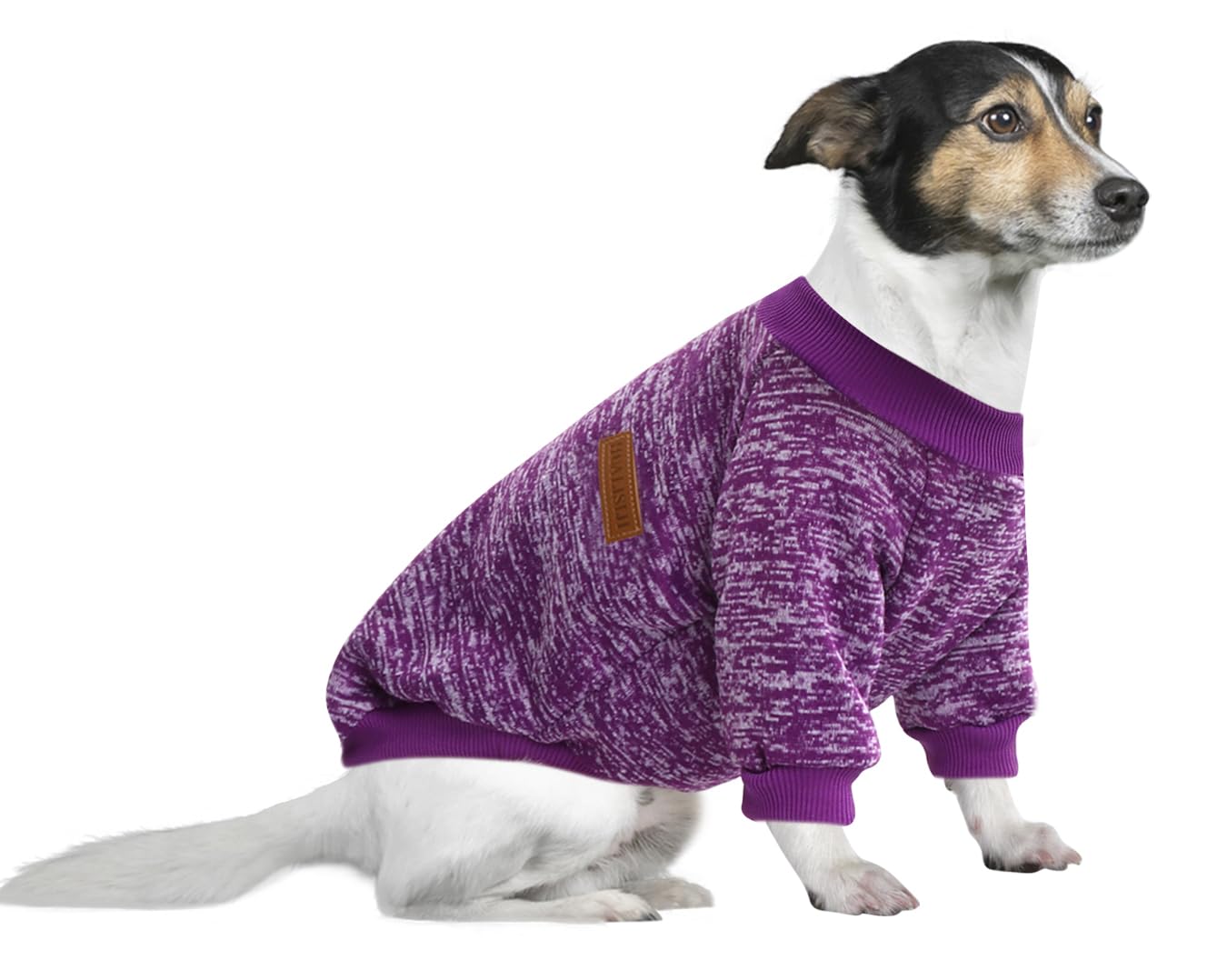 Jersey Perro Pequeño Sudaderas para Perros Jersey Chihuahua Jersey Gato, Es un Tejido Bastante Cómodo, Suave y Cálido para el Animal y Fácil de Poner (Azul+Morado,M) — view 25