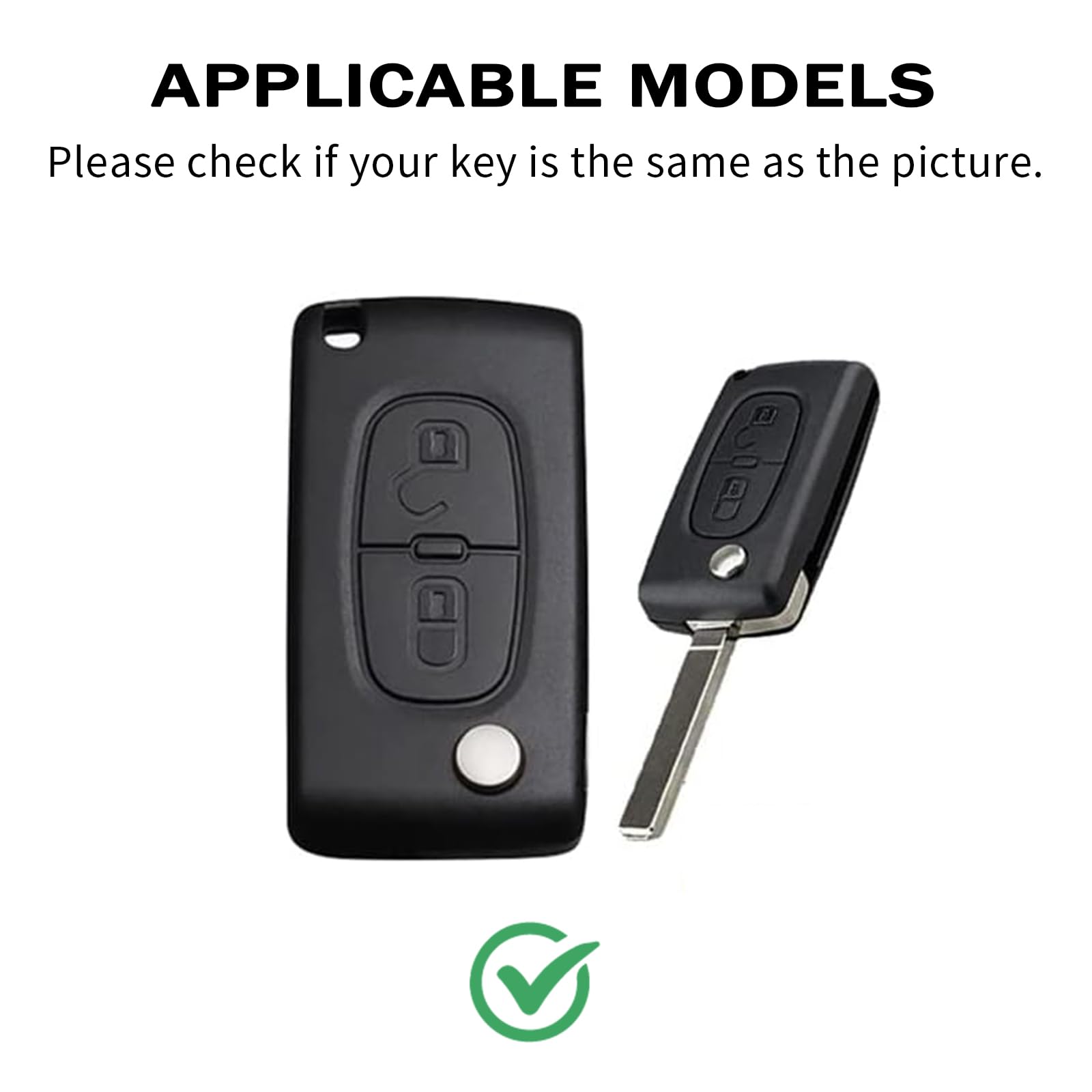Coque Clé Voiture TPU Pour Peugeot 207 308 3008 Citroën - Protection Élégante Argent Noir