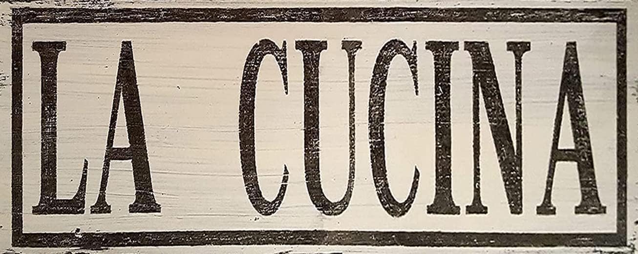 La Cucina Italian Kitchen Sign Tuscany Decor Farmhouse Style Tin Sign With Quotes Aluminum Plate Sign 4x16 Inch Inch