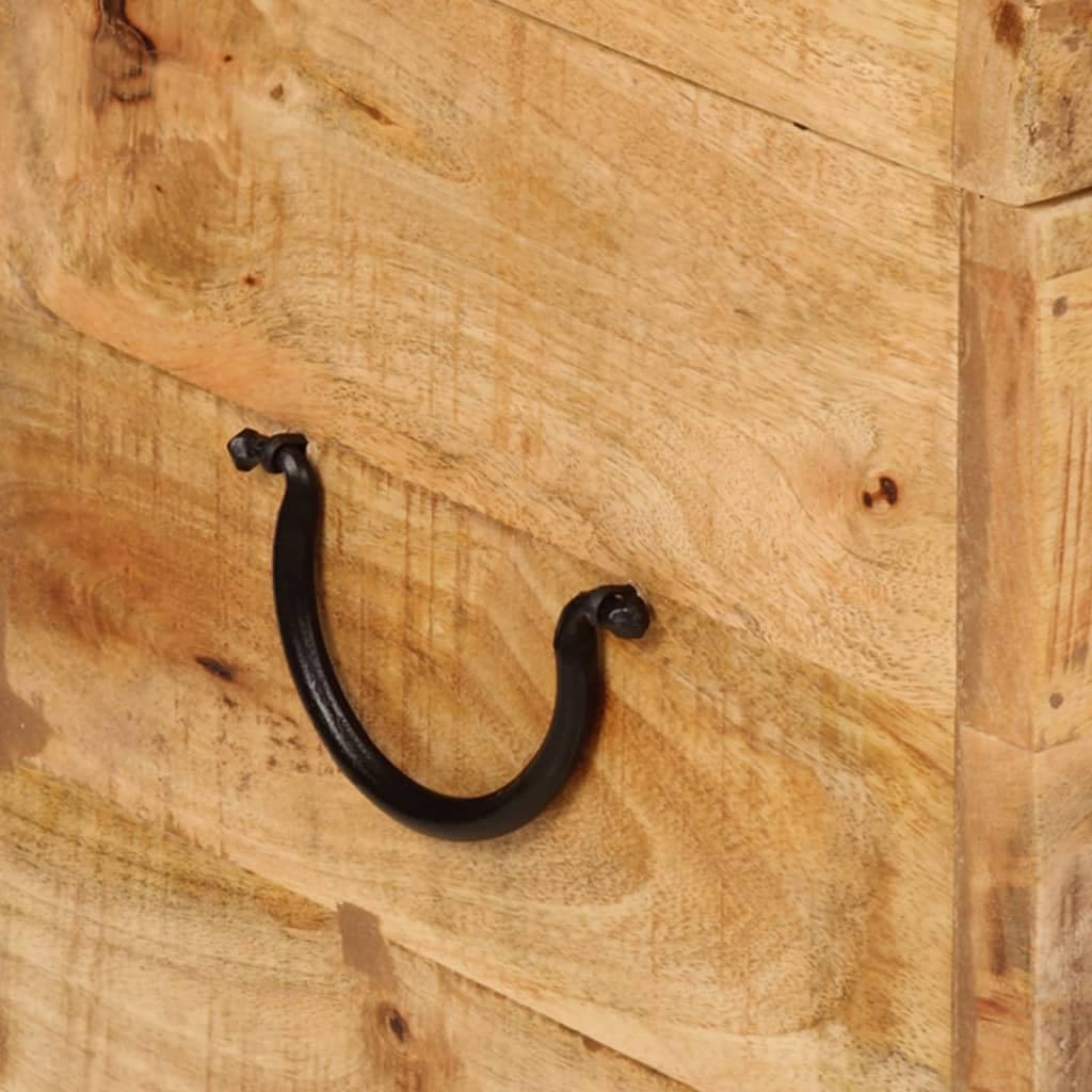 vidaXL Boîte de Rangement, Coffre à Outils avec Couvercle, Bac de Rangement, Organisateur de Salon Chambre, Industriel, Bois Massif d'Acacia