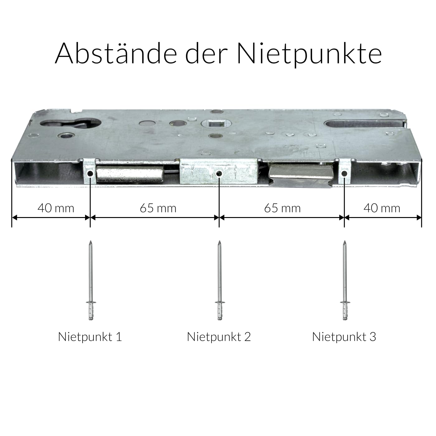 KFV Reparaturschloss 8072 | Einsteckschloss Renovierungsschloss für Mehrfachverriegelungen - Schlosskasten zur Reparatur oder Instandsetzung | Entfernung 72mm, Dornmaß 55mm