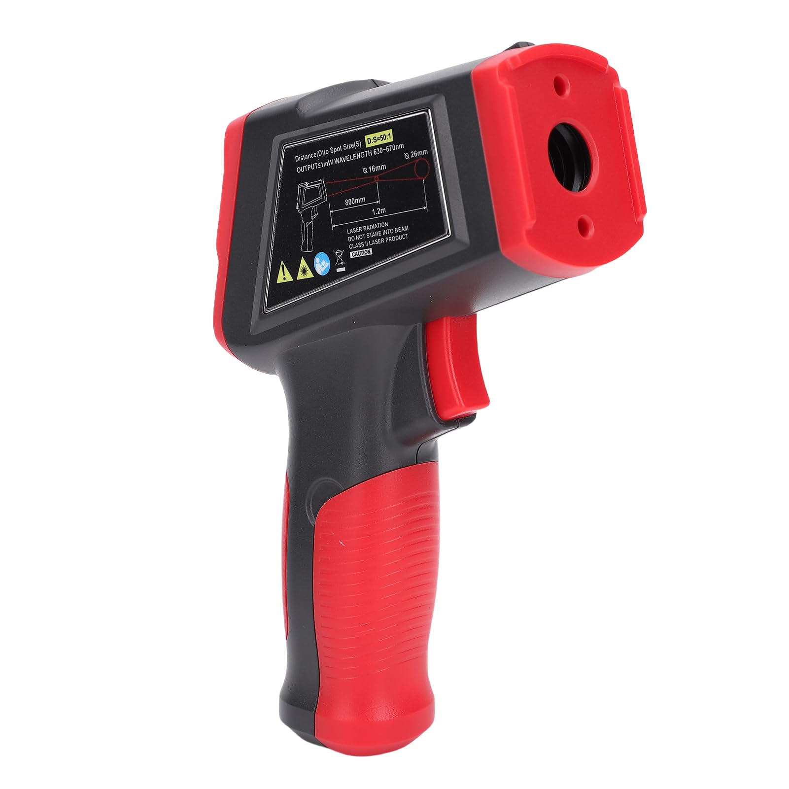 ViaGasaFamido Termometro a Infrarossi, Materiale ABS con Retroilluminazione LCD, Strumento di Misurazione della Temperatura Senza Contatto per Cucina e Uso Automobilistico (KM-IT1200ST -50~1200°C