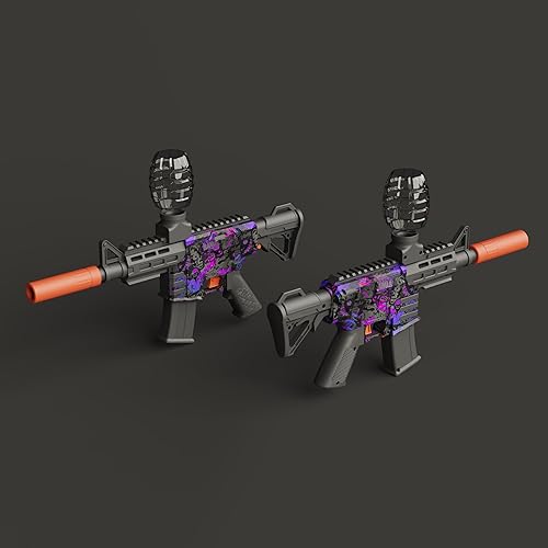 Miniatura 6 de Paquete de 2 lanzadores de bolas de gel M4A1 pequeño, automático completo, 140 FPS, 90 pies, 10 RPS, potente pistola de gel Splat, pistola Orby para