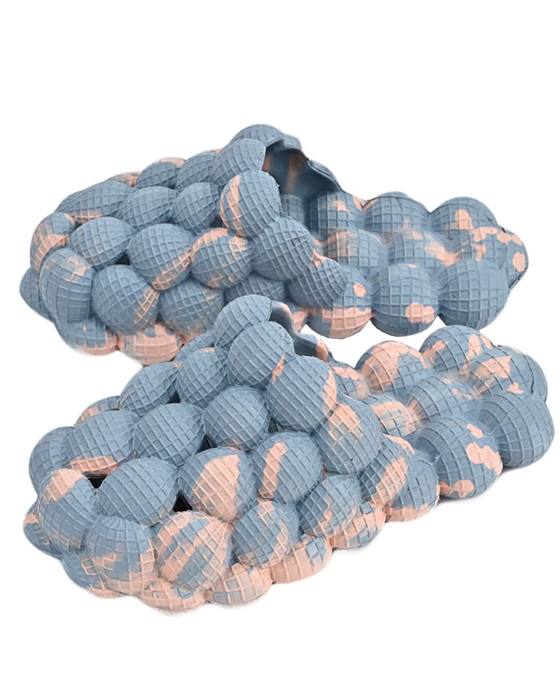 Avilego Unisex Massage Bubble Slides Non-Slip Novelty Tie Dye Beach Slides Bath Shower Slippers Indoor Outdoor