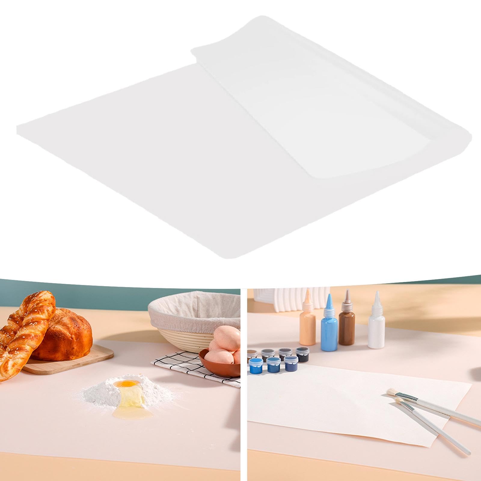 Amagogo Tappetino in Silicone per Piano di Lavoro della Cucina, Resistente al Calore, salvaspazio, Foglio in Silicone Portatile per Artigianato, Uso Domestico, Bianco 80 Cmx60 Cm