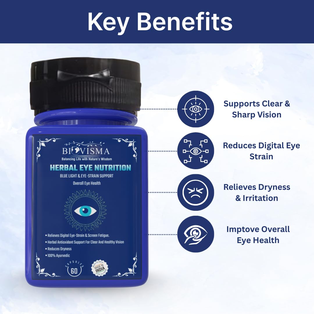 Herbal Eye Nutrition | Protects Eyes from Strain & Blue Light | Supports Clear Vision & Eye Health | Reduces Dryness & Irritation | 60 Capsules — Amazon image 3