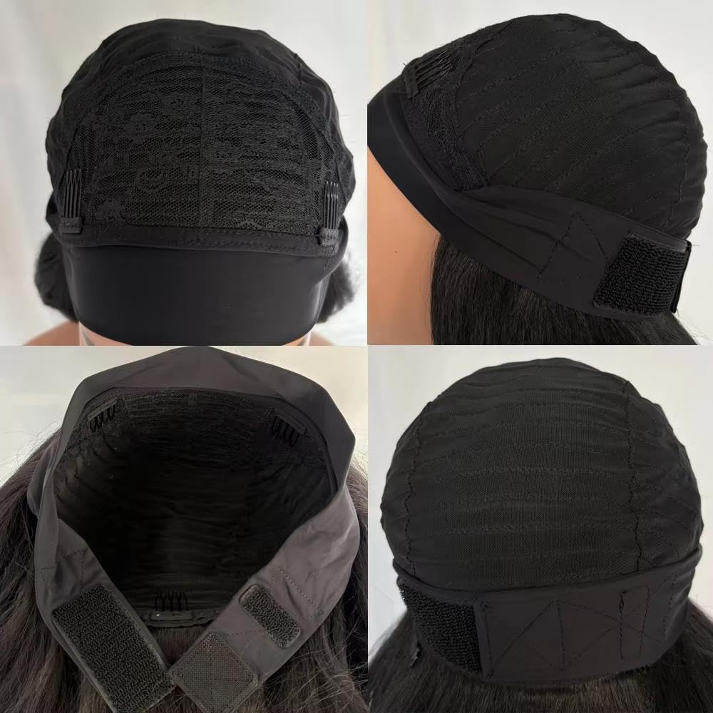 Haarpflege Kurze Gewellte Wear-and-Go-Perücke Schwarz 45,7 Cm Lockiges Haar Für Frauen Afro-Stirnband-Perücke(2)