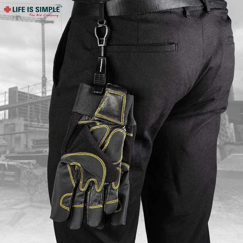 LIFE IS SIMPLE Tarp Clip Handschuhclip | Handschuhhalter für Feuerwehr | Handschuhhalter Polizei | Handschuhclip für Arbeitshandschuhe, Baumarkt, Garten | rot, 10er-Set