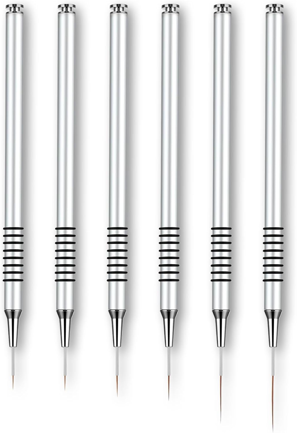 6 stuks finelinerkwast, nailart, gelkwast, nailartkwast, nageldesign, kwast, nagelkunst, linerkwast, extreem fijne professionele nailart-kwast voor uv-gelbuilder nagelkwast