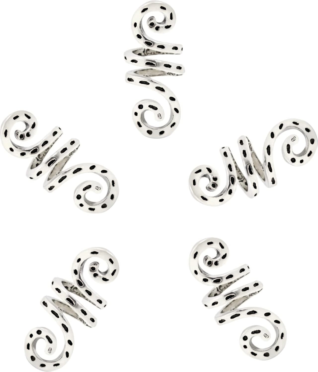 HAQUIL Combo 5pcs Viking Spiral Beads Viking Hair Beads