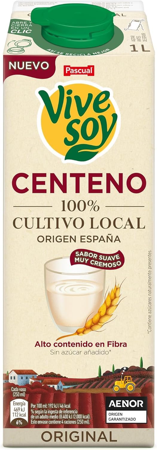 Vivesoy Bebida 100% Vegetal Centeno 100% Origen Español Pack 6 x 1L