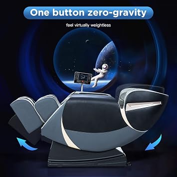 PayLeeshere Full Body Shiatsu Massage Chair with Gravity, Air Massage System, Wormwood Therapy, and Bluetooth Speaker,Grey