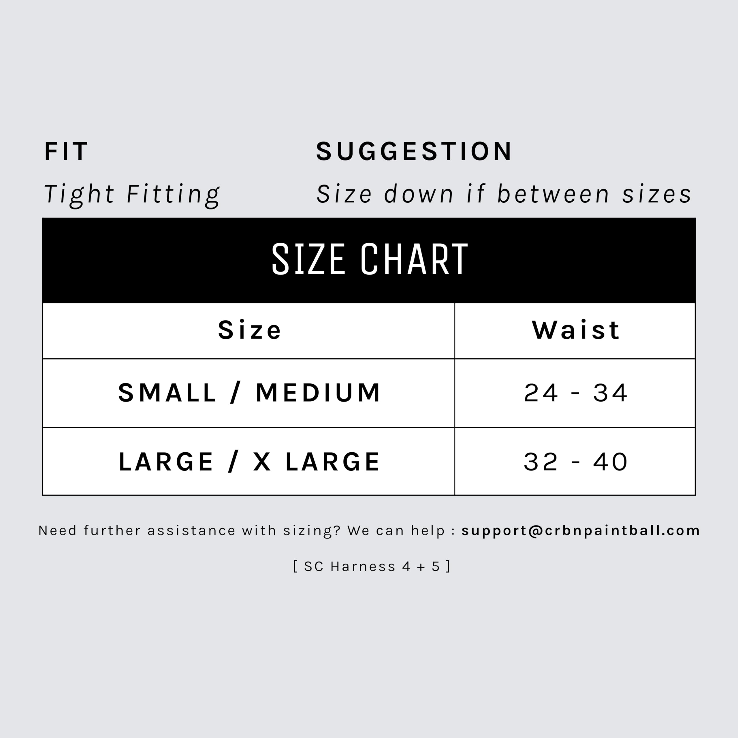 CRBN Paintball SC Harness 4 Pack Black [ Tight Fitting ] [ Small/Medium ]