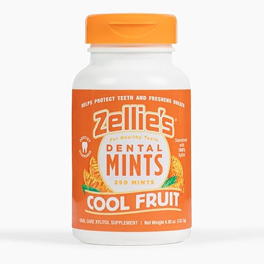 Zellie's | 100% Xylitol Sugar Free Cool Fruit Mints Breath Mints | Non-GMO, Low-Calorie, Gluten Free, Vegan & Kosher Mints (250 Count - Pack of 1)