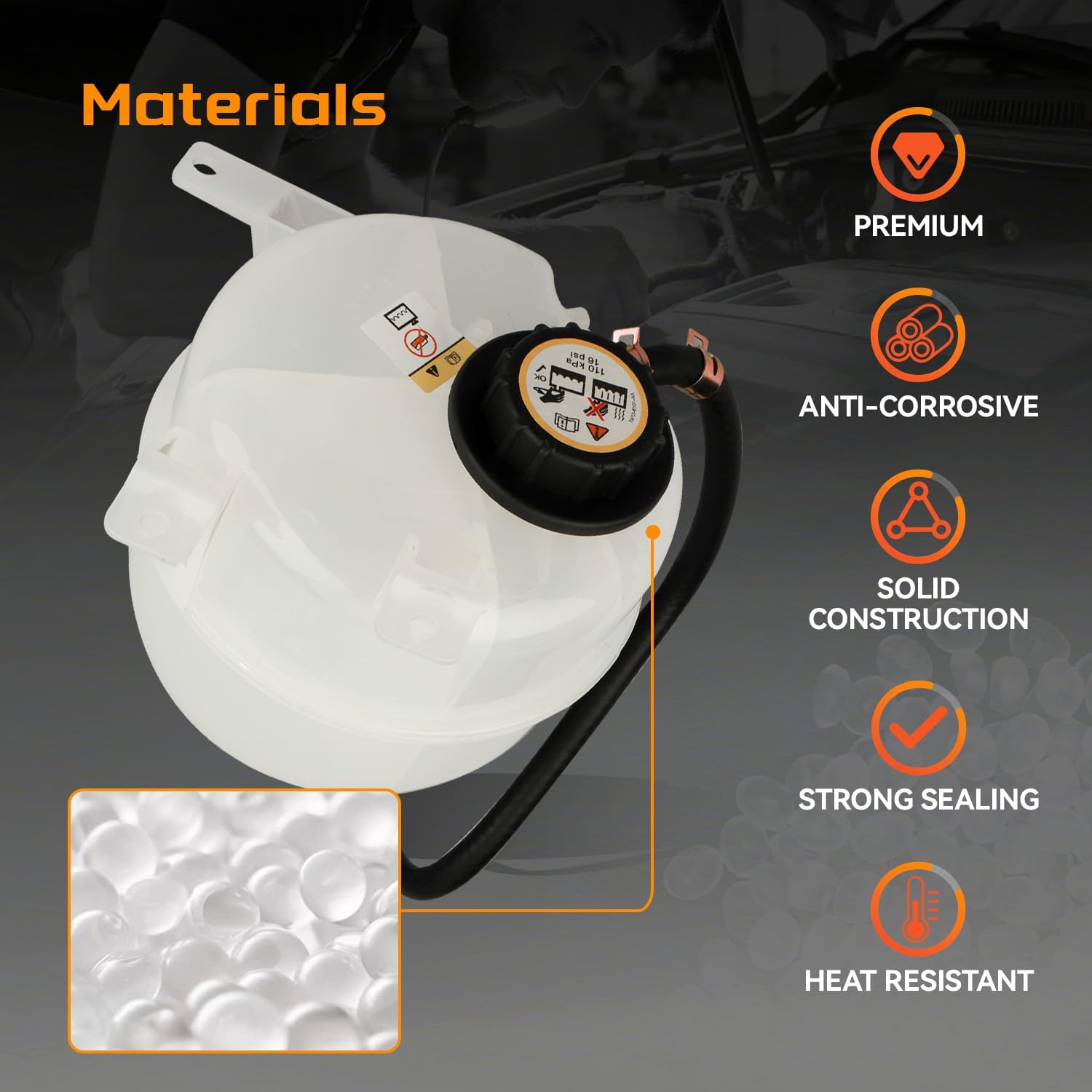 Front Engine Coolant Reservoir Compatible with Ford E-150 Econoline Club Wagon1999-2002, Econoline 1999-2006, E-250 E-350 E-450 E-550 Econoline Club Wagon Super Duty 1997-2007, 603-029