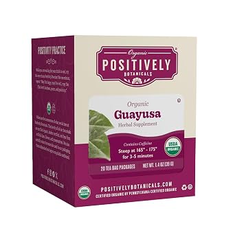 Organic Positively Botanicals Company, Guayusa Herbal Tea Bags, 20 Count