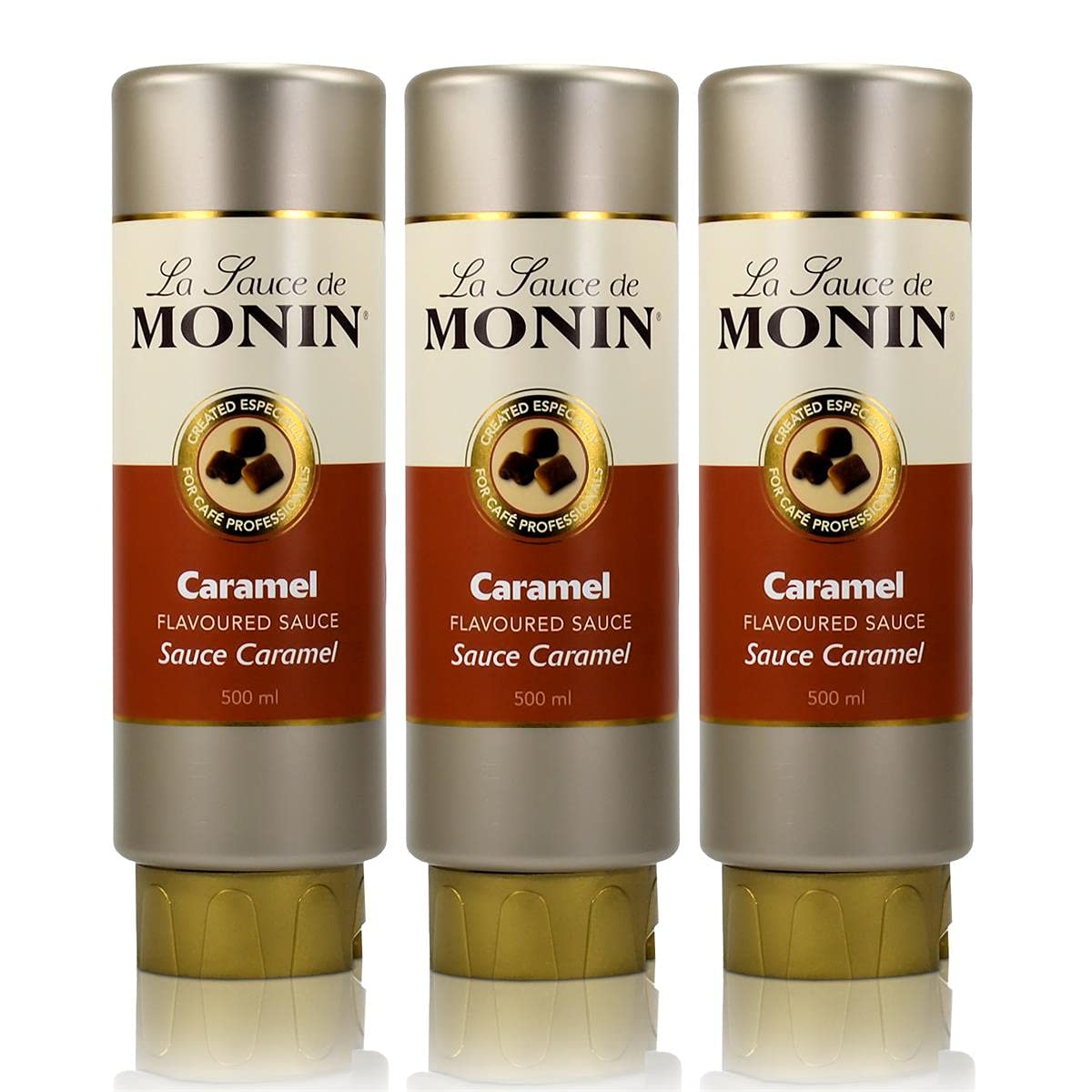 3x Monin Caramel Sauce 500 ml - Caramel Flavoured Sauce