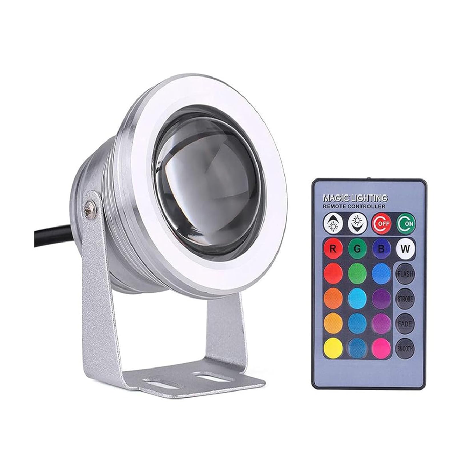 LGJEGD 10W IP68 LED Underwater Light 12V Waterproof Spotlight Fountain Lights Suitable for Boats, Yachts, Ponds, Fountains and Aquariums(Neutral Light,12V-10w)