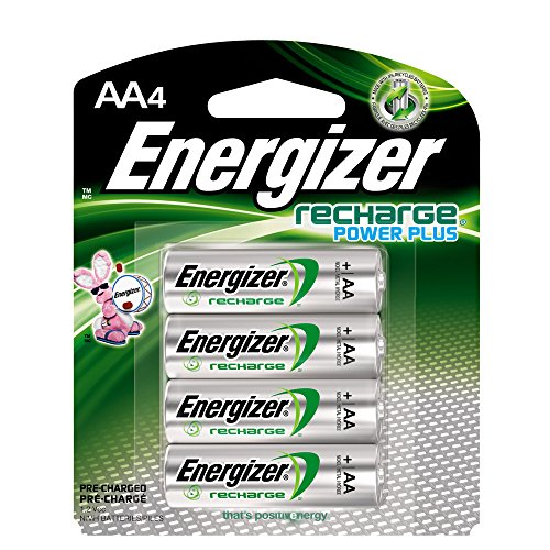 Energizer Rechargeable AA Batteries, NiMH, 2300 mAh, Pre-Charged, 4 count (Recharge Power Plus)