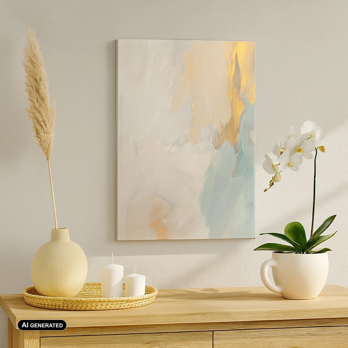 ARTTOR Cuadro Decorativo 70x100 cm Moderno Vertical Abstracto Pastel - 5762