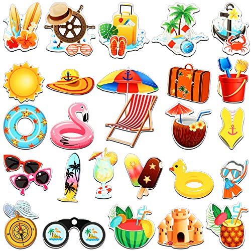 Kanayu 25 Pcs Cruise Door Decorations Magnetic Summer Beach Curse Door Magnets Anchor Refrigerator Car Decoration Magnets For Cabin Door Carnival Cruise Refrigerator Car Decor #TOP26