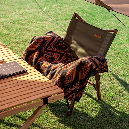 ACUSHLA Merino Wolldecke Boho Orange - 160x220 cm - Warme Kuscheldecke für Alle Jahreszeiten – Bild 9