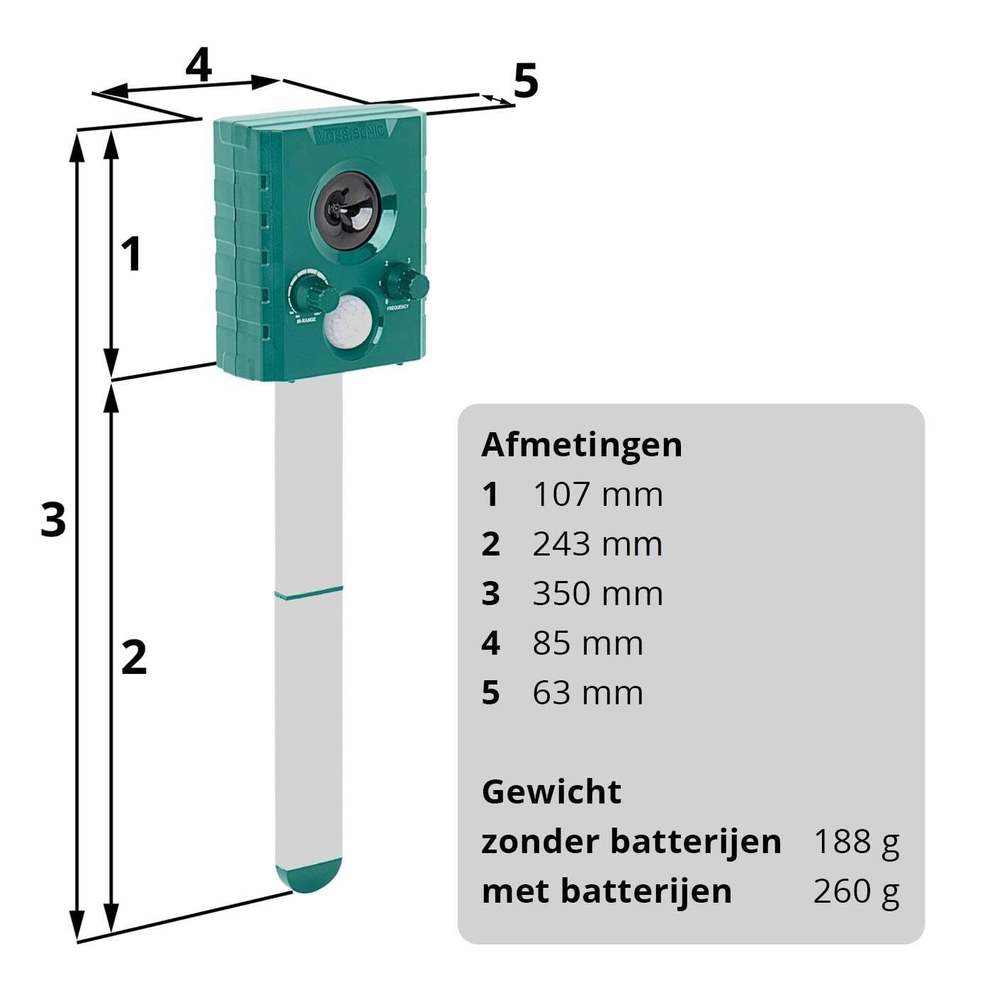 VOSS.sonic 1000 Doppelpack 2X Ultraschallvertreiber Tiervertreiber Ultraschallabwehr Tierabwehr Vertreibung durch Ultraschall und Alarm