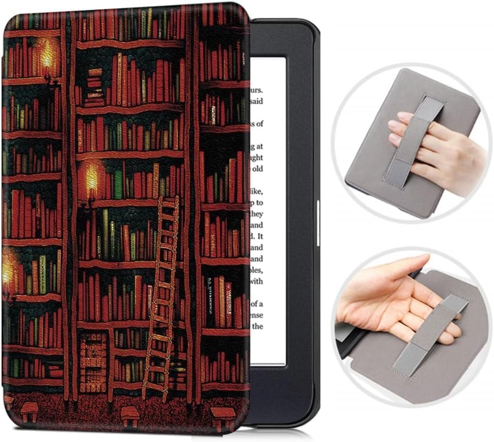 Kindle 2024 マッチャ RS23CV ケース付き Capa para Kindle RS23CV /2024 Com Alça + Película - Tela 6,0