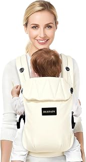 Baby Carrier (7–44 lbs), Soft Breathable Double-Shoulder Carrier with Adjustable Support, Ergonomic Design for Hip Positioning, Comfort Waist Support, Lightweight Hands-Free Baby Carrier (Beige)