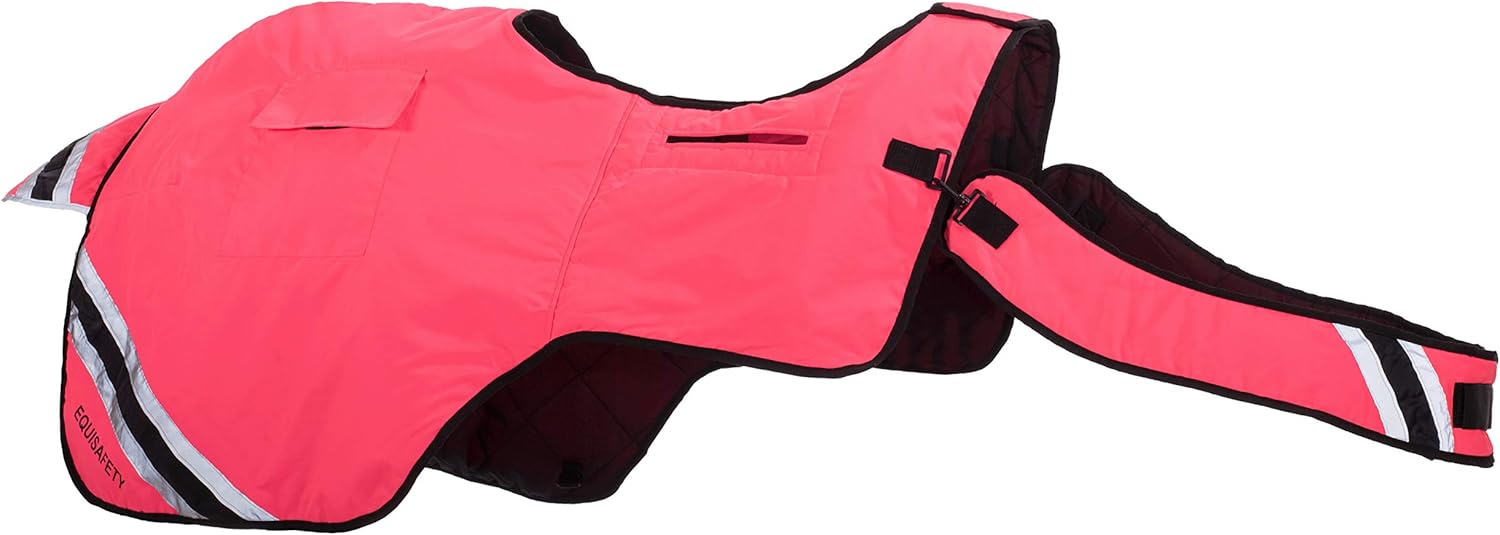 EQUISAFETY Winter Fluorescent Exercise Rug - High Viz Pink, Full